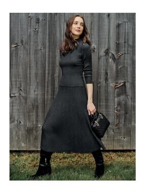 J.McLaughlin Maeve Knit Mock Neck Metallic Black Bracelet Sleeve Top‎ Blouse XS